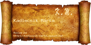 Kadlecsik Márta névjegykártya